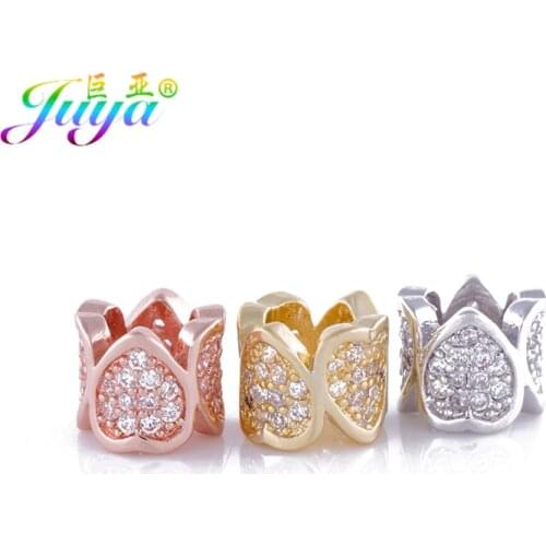 Dropshipping 7mm Metal Spacer Beads Micro Pave Zircon Berloques Flower Heart Beads For Women Beadwork Beads Jewelry Making