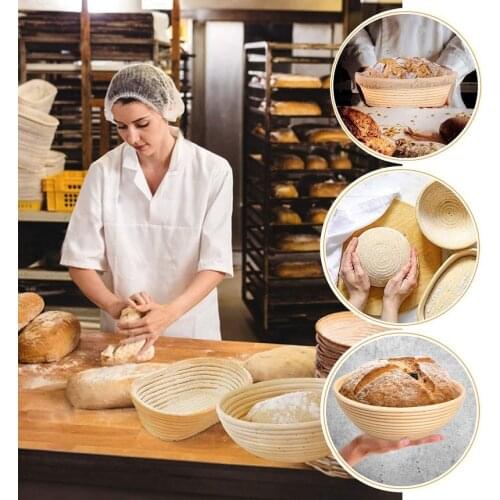 Hot Bread Fermentation Rattan Basket Proofing Country Bread Baguette Dough Baskets Storage Container Wicker Basket Supplies