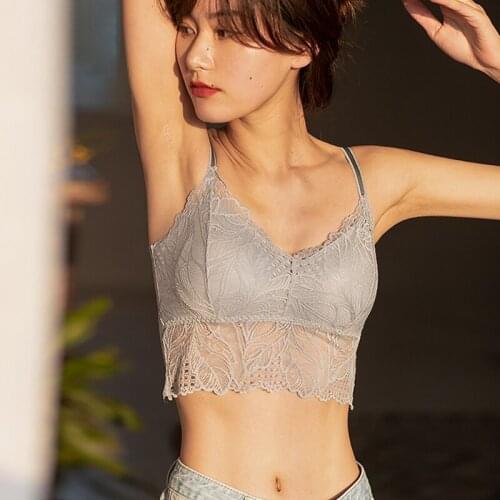 Hot Sale Lingerie Women Sexy Bralette Women Plus Size Vest Crop Wireless Bras Lingerie Sexy V-Neck Underwear Bras Soft Casual