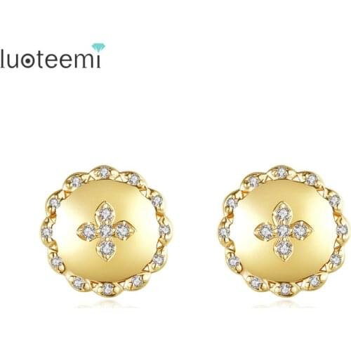 LUOTEEMI Flower Stud Earrings Fashion Design Jewelr for Girls Cute Daisy Flowers Brincos Da Moda Christmas Gifts for Friends