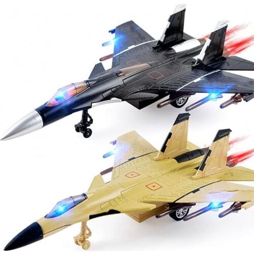 Fighter Model Toy Pull Back Light Music Fighter Airplane Aircraft Collection Model Toy Kids Vehicles Toys Gift