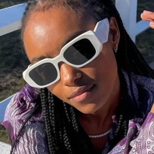 Fashion Thick Frame Rectangle Sunglasses Women 2021 Brand Design 90s Tortoiseshell Gradient Lens Square Shades Men Sun Glasses