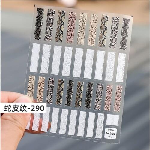 1PC Nail Stickers Water Decal Simulation Snake Skin Pattern Rainbow Sun Moon Star Pegasus Butterfly 3D Manicure DIY Decoration