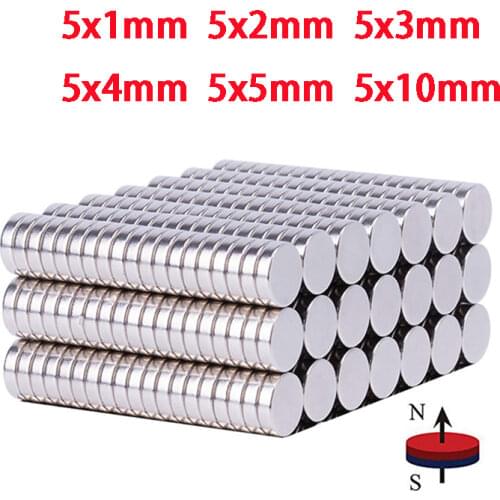 50/100PCS Mini Small N35 Round Magnet 5x1 5x2 5x3 5x4 5x5 5x10 mm Neodymium Magnet Permanent NdFeB Super Strong Powerful Magnets