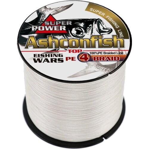Brands new super strong 1000M braided wires 100% pe fiber fishing line spectra White 4 strands 0.1mm-0.55mm lines fishing
