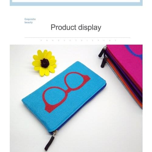 New Spectacle Case Felt Glasses Bag Handbag Zipper Bag Multifunctional Glasses Case Multicolor Glasses Case Easy to Travel