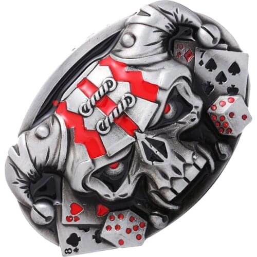 Punk Belt Buckle Antique Silver 3D Skull Head Gothic Motorcycle Biker