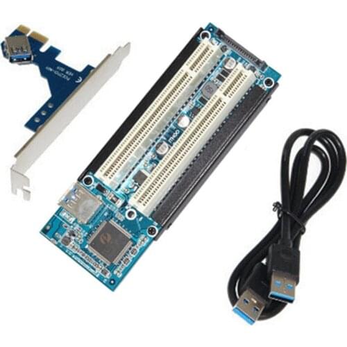 PCIe to Dual PCI Riser Card PCI-E to PCI Expansion Card Adapter Support Capture Card Sound Card Parallel Port Card