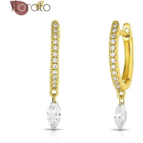 925 Sterling Silver Ear Buckle Exquisite Water Drop Crystal Pendant Hoop Earrings Fashion Jewelry For Women Birthday Gifts