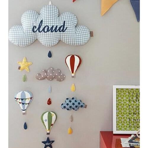 DIY Handmade Fabric Wall Decoration Pendant Bed Bell Tent Hanging Kids Room Decoration Clouds Style Children Room Baby Nursery
