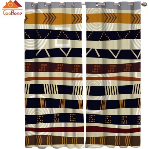 Tribal Patterns Of Retro-Ancient Ethnic Groups Window Curtains Living Room Outdoor Fabric Drapes Curtain Home Decor