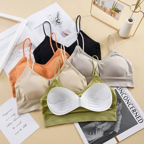 Women Sexy Crop Tops Tube Top Seamless Bra Sports Lingerie Elastic Push Up Sports Bralette Tank Tops For Girls