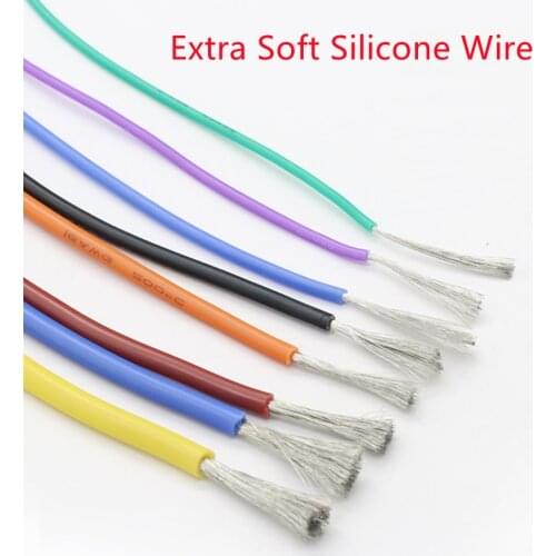 UL Extra Soft Silicone Wire High Temperature Stranded Oxygen-freeTinned Copper Cable 14A 16 18 20 22 24 26 28 30AWG