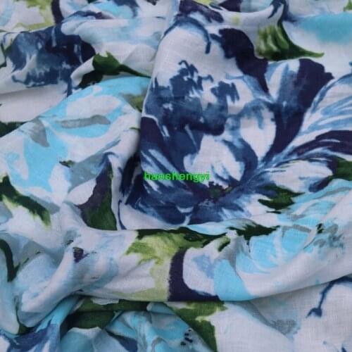 Foreign trade pure linen digital printing soft garment fabric