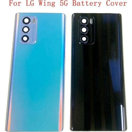 Back Battery Cover Rear Door Panel Housing Case For LG Wing 5G Battery Cover with Lens Frame Replacement Part