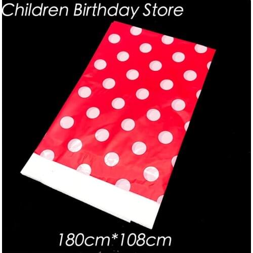 1pcs/lot red dots disposable tablecloths red polka dots theme birthday party decorations red dots theme plastic tablecloths