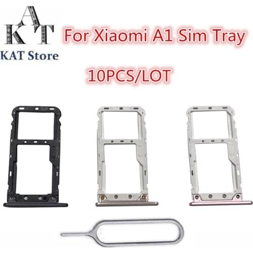 10Pcs SIM Card Tray Holder For Xiaomi A1 A2 A2 Lite SIM Card Adapter With Eject Pin Tool Replacement Parts