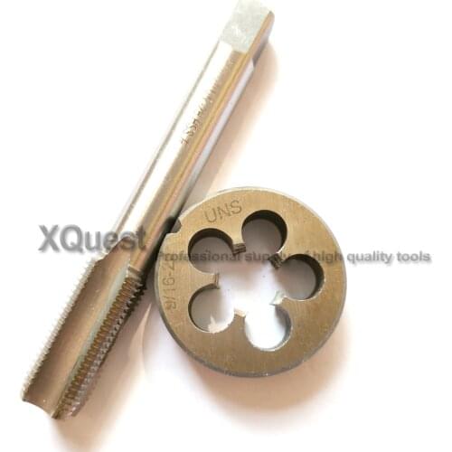 2pcs HSS Unified thread Left Hand tap and die set unc 9/16 9/16-12 LH Fine thread taps Dies sets UNF 9/16-18 9/16-20 UNC9/16