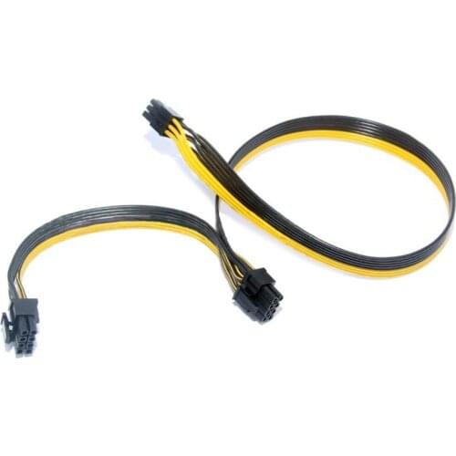 6 Pin to Dual 8 Pin (6+2) Cable Team Profitcom Male PCI Express Power Extension Q1JF