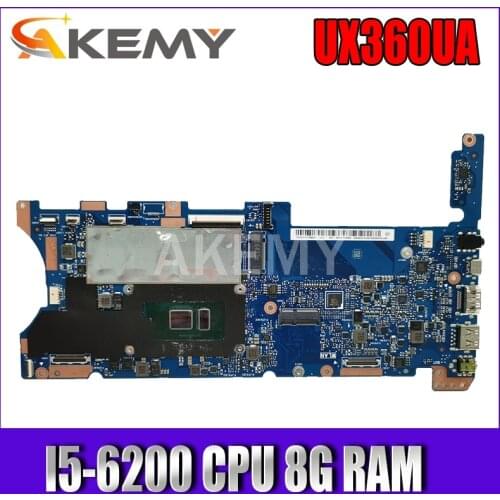 Akemy UX360UA Motherboard For ASUS UX360UAK UX360UA UX360U 90NB0C00-R00010 Laotop Mainboard with I5-6200 CPU 8G RAM