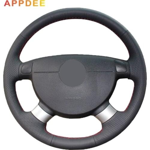 Black Artific leather Steering Wheel Cover for chevrolet aveo LOVA buick Excelle daewoo gentra 2013 2015 lacetti 2006 - 2012
