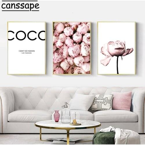 Peony Flower Wall Art Canvas Painting Fashion Poster Nordic Art Print Modern Wall Paintings For Living Room Aesthetic Decoration