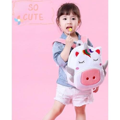Childrens bags shoulder bag plush backpack animal unicorn toddler early education burden reduction bag childrens schoolbags