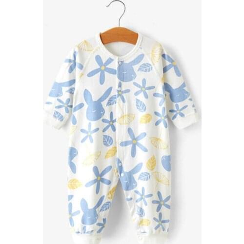 Newborn Baby Boys Girls Romper Cartoon Print Cotton Long Sleeve Jumpsuit Infant Clothing Pajamas Toddler Infant Clothes Outfits