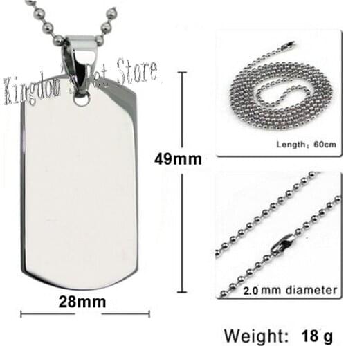 DHL Free Shipping Pet Tag 100 PCS/Lot Silver Dog Name Tag 49*28MM Stainless Steel Military Tags Stainless Steel Dog Name Tags