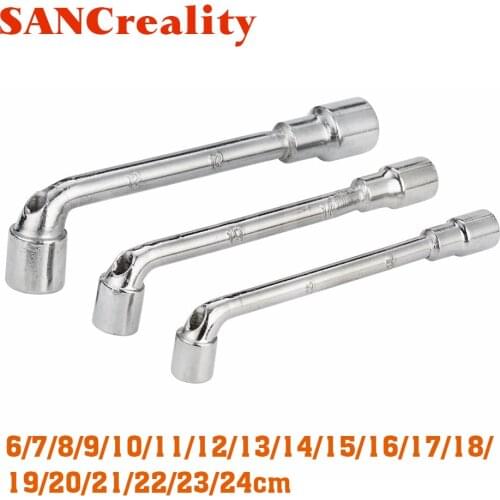 6/7/8/9/10/11/12/13mm L Type Pipe Perforation Elbow Wrench Double Head Outer Hexagon Sleeves Wrench for Remove Fix Screw Nut