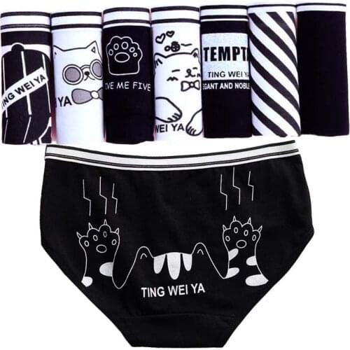 Hot 7Pcs Panties Womens Underwear Cotton Sexy Print Briefs Girls Lingeries Panty Underpants Plus Size Woman Underwear For Women