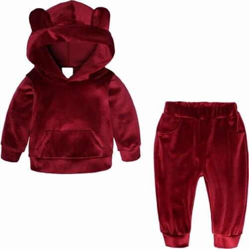 LILIGIRL Children Sport Clothes Sets 2020 New Baby Girls and Boys Sweatshirt+Pant Costume Suit for Kids Gold Velvet Clothing Set