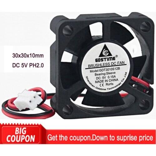 Promotion DC 5V 30MM 30mmx10mm Cooler Fan 3010 3CM 5 blade Brushless Computer Case Cooling Fan
