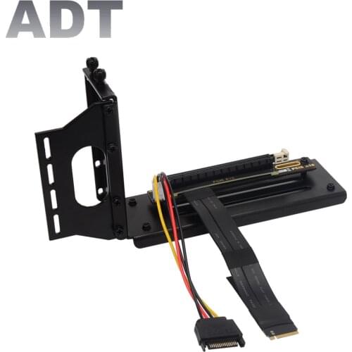 M.2 KEY-M NVMe to PCI e x16 Multi Graphics Cards Motherboard Mining Riser Card Extension Cable PCIe Vertical Kickstand Bracket