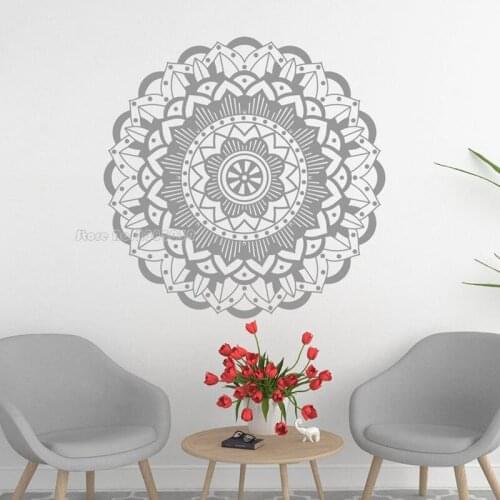 Mandala Flower Indian Bedroom Wall Decal Art Stickers Yoga Mandala Mural Family For Living Room wall Vinyl Stickers Decor LL359