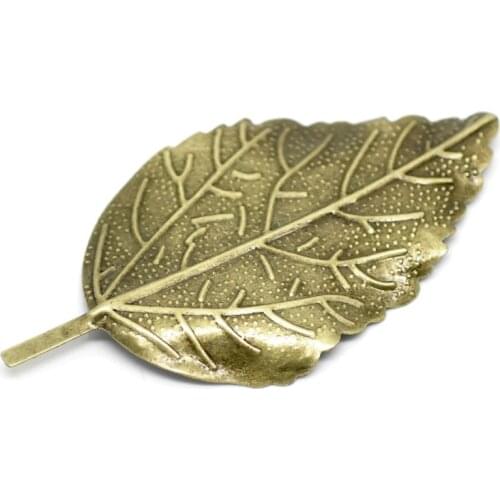 Doreen Box Lovely 30PCs Antique Bronze Filigree Leaf Embellishments Findings 6.6x3.3cm(2-5/8"x1-1/4") (B18886)