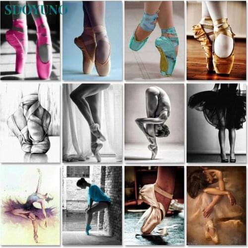 SDOYUNO Oil Painting By Numbers Dancer 60x75cm Paint By Numbers On Canvas Figures Watercolor By Numbers Women Home Decor