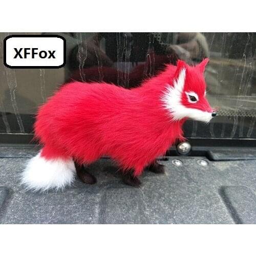 New real life red fox model plastic&furs simulation standing fox doll gift about 16x12cm xf1761