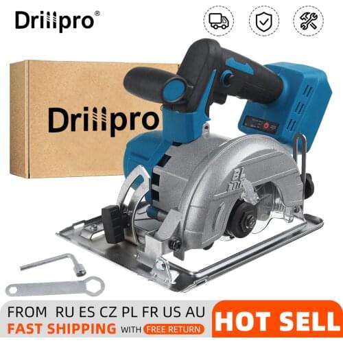 10800RPM 125mm Cordless Electric Circular Wood Cutter 0° to 45° Adjustable Sawing Machine for 18V Makita Battery [Color Randem]