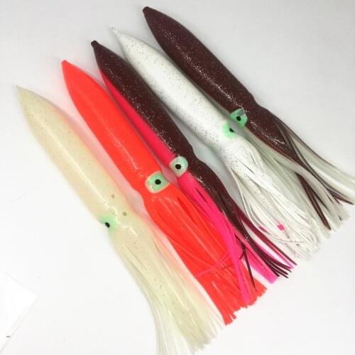 4pcs Saltwater 25/30cm Jig Octopus FIshing Lure Luminous Squid Skirt Soft octopus Lure Trolling Fishiing Bait Tuna Fishing