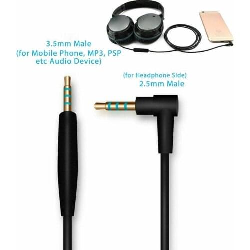 Replacement Audio Cable Wire Cord with Mic 2.5mm To Earphone For QuietComfort Headphones 3.5mm QC25 Copper Core 25 Cable X0P3