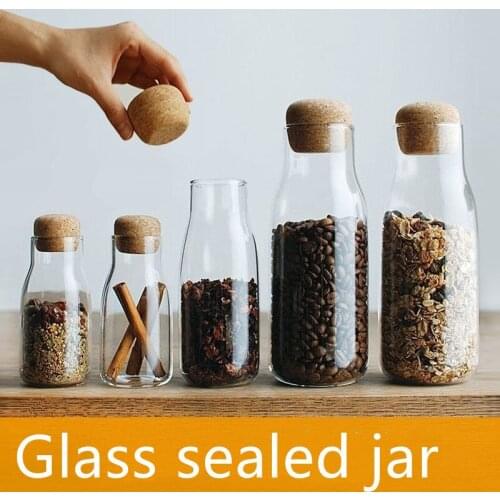 Glass Jars and Lids High Temperature Resistant Moisture-proof Food Storage Tank Japanese Style Home Kitchen Tea Glass Bottle