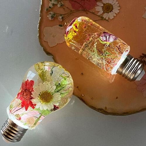 Light Bulb Resin Mold for DIY UV Epoxy Resin Lampshade Silicone Mold LED Lamp Craft Home Decoration Tool Lamp Cap Chip Set Mould