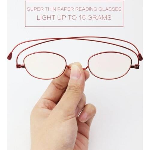 Anti-blue block thin foldable paper reading glasses +1.0 to+4.0