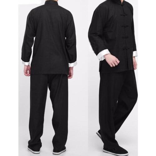 Bruce Lee Vintage Chinese wing chun Kung Fu Uniform Martial Arts Tai Chi Suits Classic Cotton jacket + pants