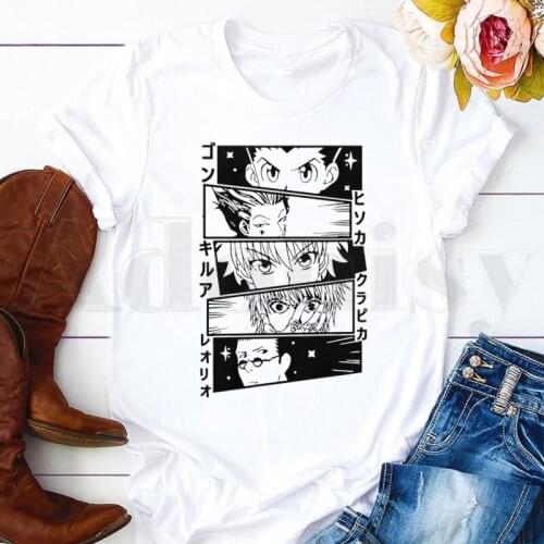 Short Sleeve Female Tops Tees Harajuku VintageT Shirts Kurapika Anime Manga HxH Hunter X Hunter Devil Eye Womens T-shirt