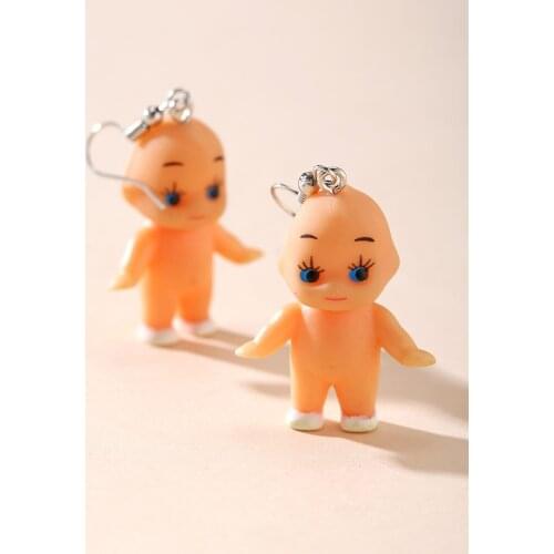 17KM Cute Kawaii Baby Doll Earrings For Women Vintage Brincos Angel Dangle Drop Earrings Fashion Female Jewelry Drop Shipping