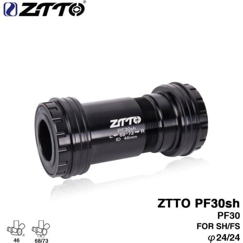 ZTTO PF30sh Press Fit lock Bottom Brackets CERAMIC Axle Bicycle PF30 24 Adapter for MTB Road bike parts 24mm Crankset chainset