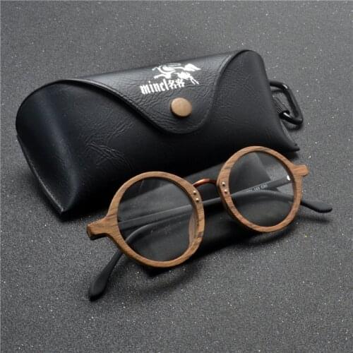2018 New stylish retro wood Acetate frames unisex round optical glasses NX