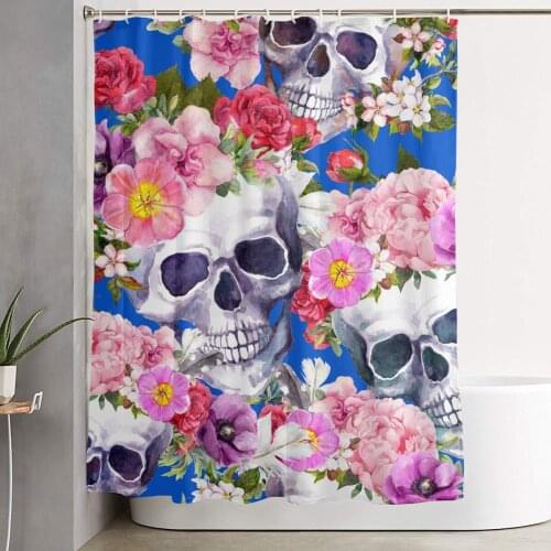 Skull 3D PrintNordic StyleShower Curtain SetHookHomeDecorationBathroomWaterproofCustomized DropshippingPolyester